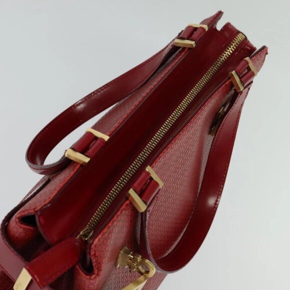 Salvatore Ferragamo Gancini Shoulder Bag Leather 2way Red Gold Auth KD414 - Picture 8 of 15